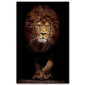 Cakapuzzle Karanlık Arkaplan Görkemli Erkek Aslan Ahşap 1000 Parça Puzzle