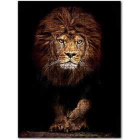 Cakapuzzle Karanlık Arkaplan Görkemli Erkek Aslan Ahşap 255 Parça Puzzle