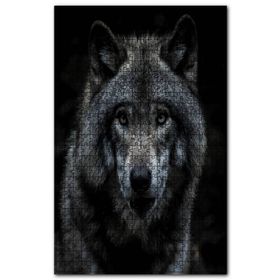 Cakapuzzle Karanlık Arkaplan Vahşi Kurt Ahşap 255 Parça Puzzle