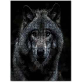 Cakapuzzle Karanlık Arkaplan Vahşi Kurt Ahşap 255 Parça Puzzle