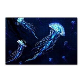 Cakapuzzle Karanlık Sular Neon Denizanaları 120 Parça Ahşap Puzzle