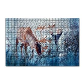 Cakapuzzle Karda Bir Çocukla Ren Geyiği 120 Parça Puzzle