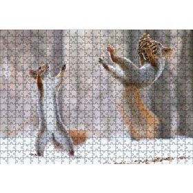 Cakapuzzle Karda Oynayan Sincaplar 120 Parça Ahşap Puzzle