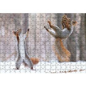 Cakapuzzle Karda Oynayan Sincaplar 120 Parça Ahşap Puzzle