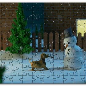 Cakapuzzle Kardan Adam ve Oyun İsteyen Köpek Mdf 255 Parça Puzzle