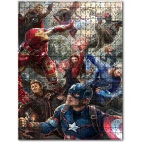 Cakapuzzle Karekterleri Savaş ve Kaptan Amerika Ahşap 1000 Parça Puzzle