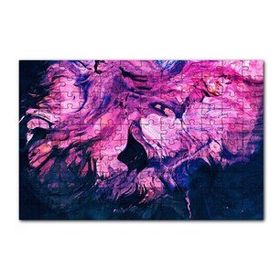 Cakapuzzle Karışan Pembe Lacivert Dalgalı Desenler 120 Parça Ahşap Puzzle