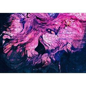 Cakapuzzle Karışan Pembe Lacivert Dalgalı Desenler 120 Parça Ahşap Puzzle