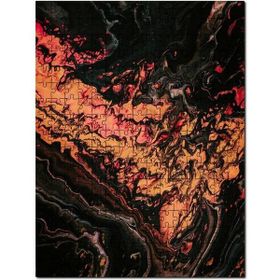 Cakapuzzle Karışan Turuncu Siyah Dalgalı Desenler Mdf 120 Parça Puzzle