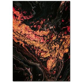 Cakapuzzle Karışan Turuncu Siyah Dalgalı Desenler Mdf 255 Parça Puzzle