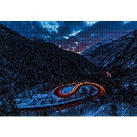 Cakapuzzle Karla Kaplı Orman ve Işıklı Yol Mdf 1000 Parça Puzzle