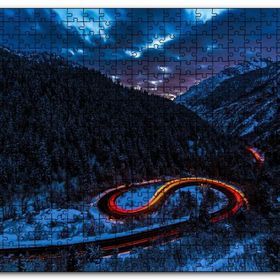 Cakapuzzle Karla Kaplı Orman ve Işıklı Yol Mdf 120 Parça Puzzle