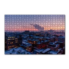 Cakapuzzle Karla Kaplı Şehir ve Gri Gökyüzü 120 Parça Ahşap Puzzle