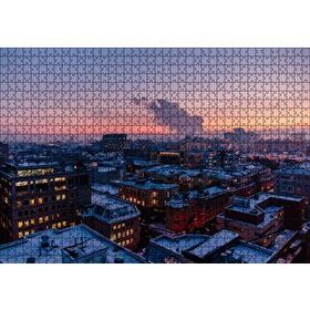 Cakapuzzle Karla Kaplı Şehir ve Gri Gökyüzü 120 Parça Ahşap Puzzle