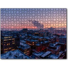 Cakapuzzle Karla Kaplı Şehir ve Gri Gökyüzü Mdf 1000 Parça Puzzle