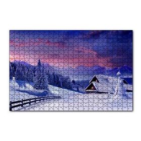 Cakapuzzle Karlar Altında Doğa ve Ev 120 Parça Ahşap Puzzle