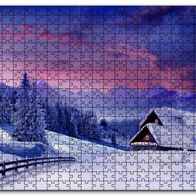 Cakapuzzle Karlar Altında Doğa ve Ev Mdf 120 Parça Puzzle