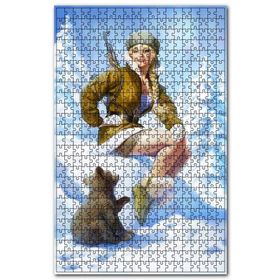 Cakapuzzle Karlar İçinde Seksi Rus Askeri ve Yavru Ayı Ahşap 1000 Parça Puzzle