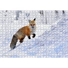 Cakapuzzle Karlar Üzerinde Kutup Tilkisi 120 Parça Ahşap Puzzle