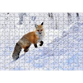 Cakapuzzle Karlar Üzerinde Kutup Tilkisi 120 Parça Ahşap Puzzle