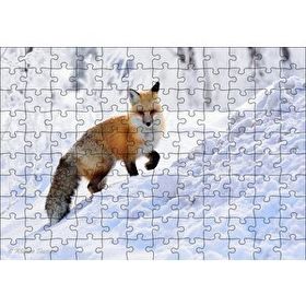 Cakapuzzle Karlar Üzerinde Kutup Tilkisi 120 Parça Ahşap Puzzle