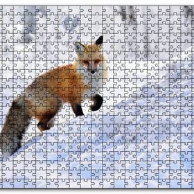 Cakapuzzle Karlar Üzerinde Kutup Tilkisi Mdf 120 Parça Puzzle