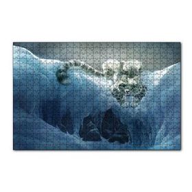 Cakapuzzle Karların Arasındaki Sevimli Vaşak 120 Parça Ahşap Puzzle