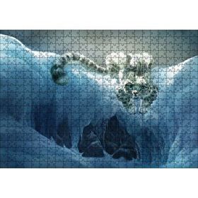 Cakapuzzle Karların Arasındaki Sevimli Vaşak 120 Parça Ahşap Puzzle