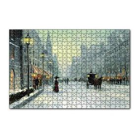 Cakapuzzle Karlı Caddede İnsanlar ve Arabalar 120 Parça Ahşap Puzzle