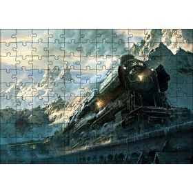 Cakapuzzle Karlı Dağlar Arasında Yol Alan Buharlı Tren 120 Parça Ahşap Puzzle