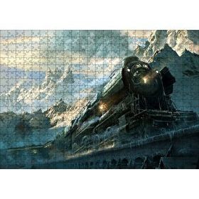 Cakapuzzle Karlı Dağlar Arasında Yol Alan Buharlı Tren Mdf 500 Parça Puzzle