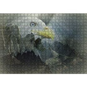 Cakapuzzle Karlı Dağlar Sarı Gagalı Kartal 120 Parça Ahşap Puzzle