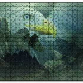 Cakapuzzle Karlı Dağlar Sarı Gagalı Kartal Ahşap 1000 Parça Puzzle