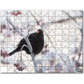 Cakapuzzle Karlı Dalların Üzerindeki Karatavuk Mdf 120 Parça Puzzle