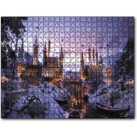 Cakapuzzle Karlı Nehir Köprü ve Tarihi Kale 1000 Parça Puzzle
