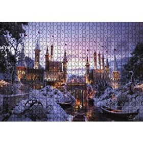 Cakapuzzle Karlı Nehir Köprü ve Tarihi Kale 1000 Parça Puzzle