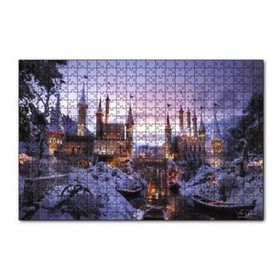 Cakapuzzle Karlı Nehir Köprü ve Tarihi Kale 120 Parça Ahşap Puzzle