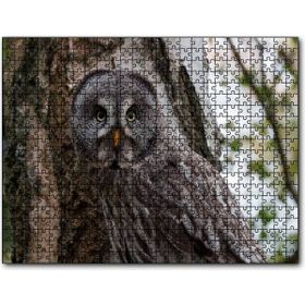 Cakapuzzle Karlı Ormanda Ağacın Önündeki Baykuş Mdf 120 Parça Puzzle