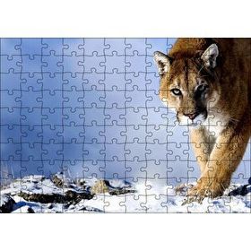 Cakapuzzle Karlı Tepedeki Puma 120 Parça Ahşap Puzzle