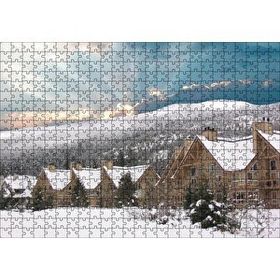 Cakapuzzle Karlı Tepeler ve Bulutların Ardındaki Güneş 120 Parça Ahşap Puzzle