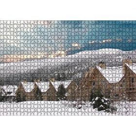 Cakapuzzle Karlı Tepeler ve Bulutların Ardındaki Güneş 120 Parça Ahşap Puzzle