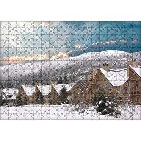 Cakapuzzle Karlı Tepeler ve Bulutların Ardındaki Güneş 120 Parça Ahşap Puzzle
