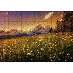 Cakapuzzle Karlı Zirveler ve Karahindiba Çiçekleri 120 Parça Ahşap Puzzle