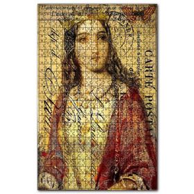 Cakapuzzle Kart Postal ve Kraliçe Görseli Ahşap 500 Parça Puzzle