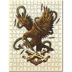 Cakapuzzle Kartalı Yılan Savaşı Görseli Mdf 255 Parça Puzzle