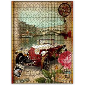 Cakapuzzle Kartpostalda Klasik Otomobil Ahşap 500 Parça Puzzle