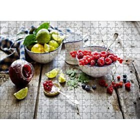 Cakapuzzle Kasede Ahududu Kızılcık Limon Lime ve Reçel Kavanozu 255 Parça Puzzle