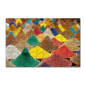 Cakapuzzle Kaselerde Renkli Toz Baharatlar 120 Parça Ahşap Puzzle