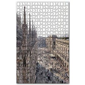 Cakapuzzle Katedral ve Meydandaki İnsanlar Ahşap 1000 Parça Puzzle