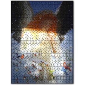 Cakapuzzle Kaval Çalan Melek Karlar ve Kuşlar Ahşap 1000 Parça Puzzle